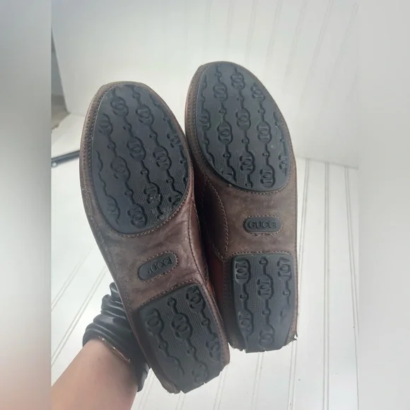 Gucci Menโs Size 7.5 Brown Leather Horsebit Loafers Slip On Dress Shoes Italy - Picture 8 of 9